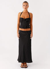 Breanne Top - Black Polka Dot