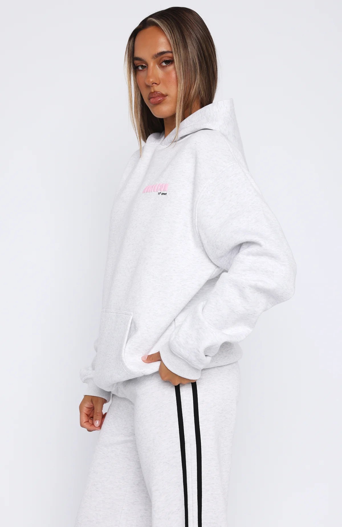 11th Street She's So Lucky Oversized Hoodie Leopard Splice